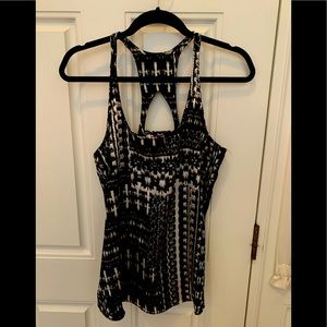 Black and white tank top with racer back. eight sixty brand. Size medium